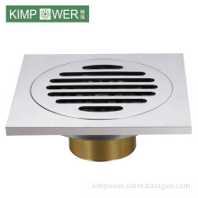 Square Kitchen Shower Brass Floor Drain